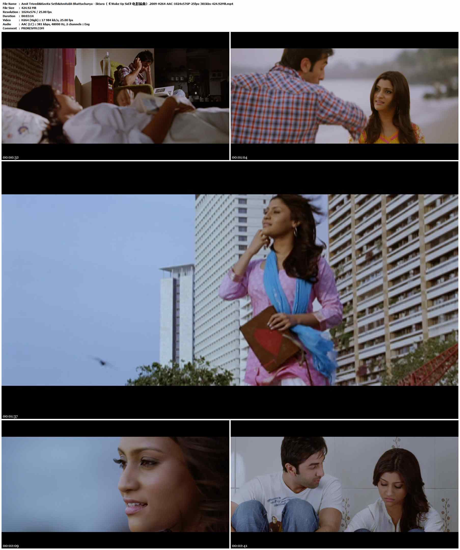 Amit Trivedi&Kavita Seth&Amitabh Bhattacharya - Iktara（《Wake Up Sid》电影插曲）.2009-H264-AAC-1024x576P-25fps-381kbs-424.92MB官方MV_高清MV